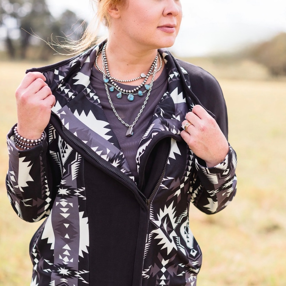 Nwt Aztec Print Soft Jacket Coat - image 2